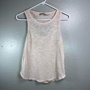 Athleta Sheer Slub Knit Racerback Tank Neutral Blush